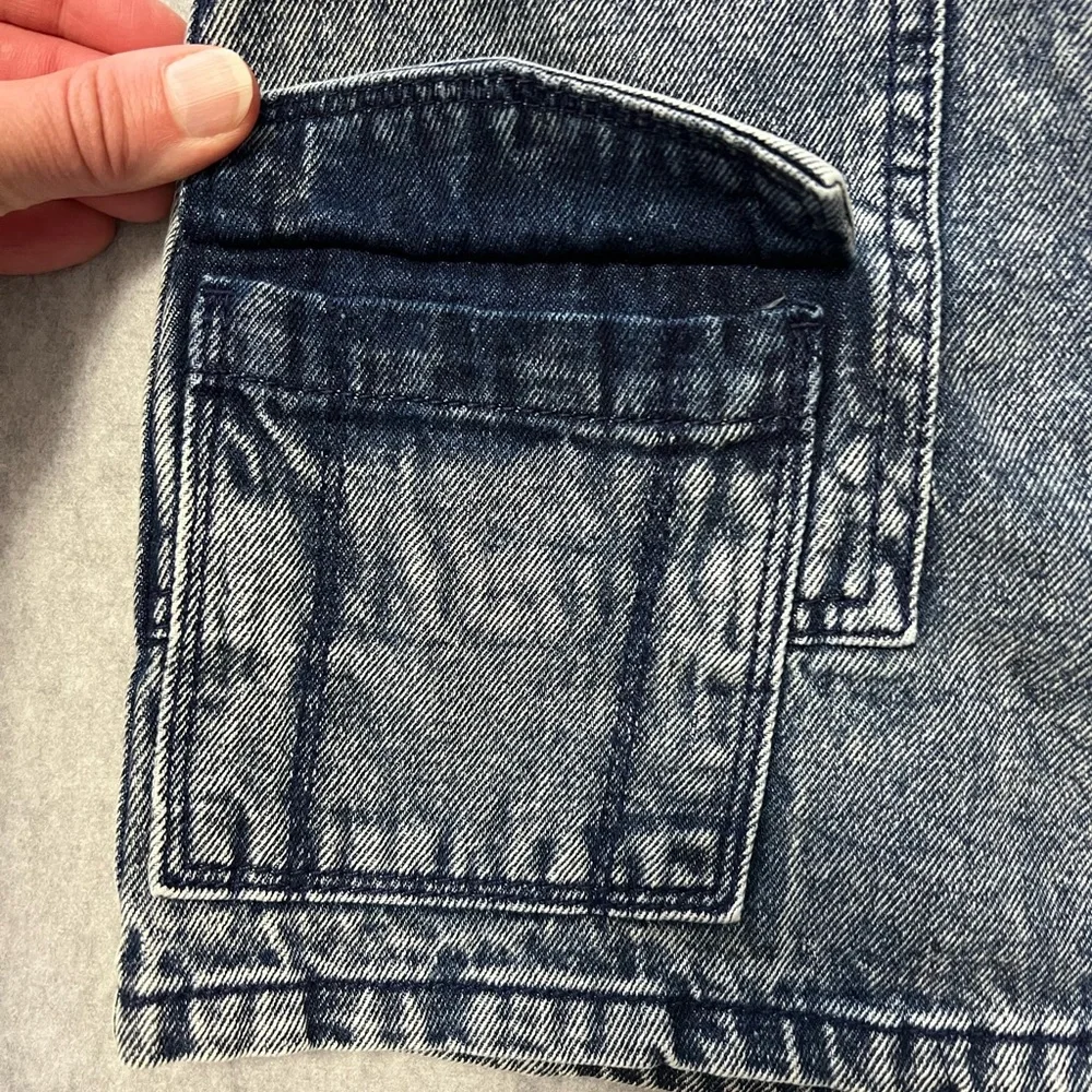 Justice Denim Cargo Skort NWT Size 8 Belted Bleach Washed